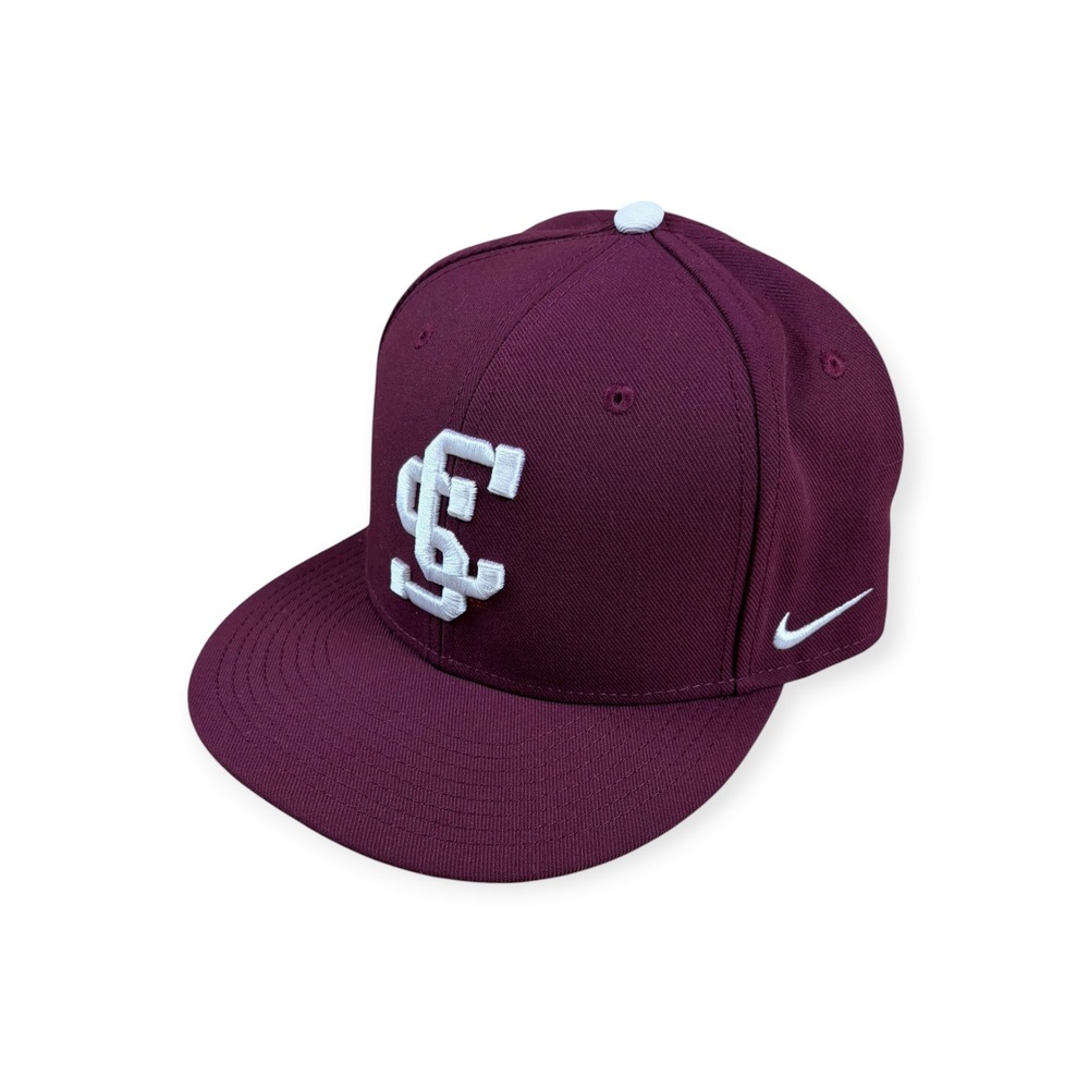 Nike Santa Clara Broncos Fitted Hat Maroon Dri-FIT Wool Cap Size 7 1/2 60cm